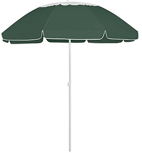 Gecheer Parasol de Plage vert 300 cm, Parasol de Jardin Pare-Soleil Pliable pour Terrasse, Balcon, Plage Type B