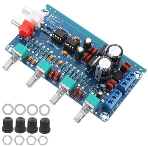 CHICAMPERA Ne5532 Audio Amplifier Board, Tone Control Preamp Module with Treble Bass Volume Adjustment, Rotary Knob, Easy Install Pcb for Recording Audio Equipment | Blue Pcb, Recording Use, Sound and No Noise, Easy Install with Included Knob