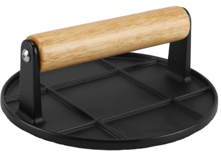 Alnicov Pressa per Hamburger Manuale in Alluminio, pressa per Hamburger Rotonda, Strumento per Barbecue, Piastra Superiore Piatta, griglia per Esterni
