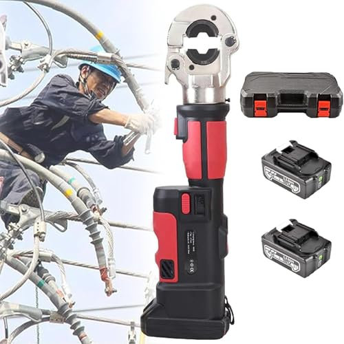 Pinza crimpatrice idraulica elettrica professionale, pinza crimpatrice per capicorda ad alte prestazioni, kit di strumenti per cavi elettrici, gamma 10-300 mm², batteria da 18 V e 5,0 Ah,LS-300
