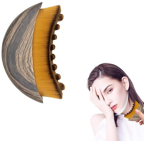 Lymphatic Contour Face Brush - Ergonomic Lymphatic Drainage for Chin & Jawline Sculpting, Face Dry Brush with Precise Skin Fit - Relieve Fatigue, Enhance Cleansing for Effective Contouring