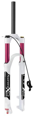 AuroraXQ 26 / 27.5 / 29 Pollici Forcella Anteriore Ammortizzata Sospensione Aria della Bicicletta MTB, Forcella per Biciclette da Montagna 140mm Viaggio 1 1/8 Tubo Dritto con Regolazione del Rimbalzo