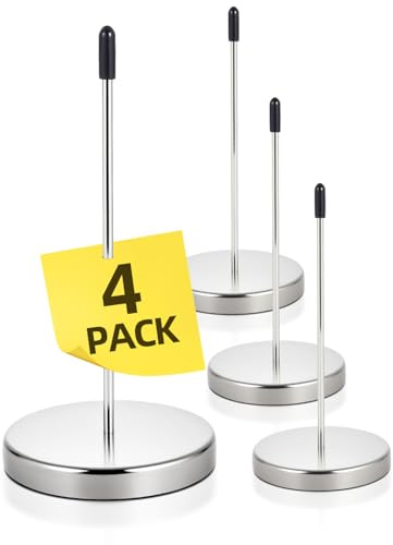 Shelvestar 4 Pcs Desk Receipt Holder - Bill Fork Ticket Spike, Restaurant Check Spindle, Memo Holder Silver