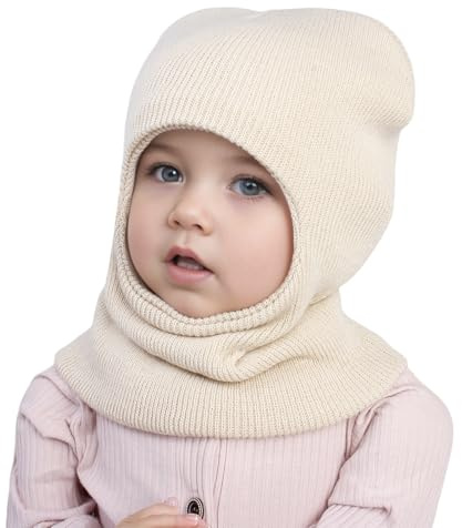 iNszkoos Enfants Hiver Tricot Cagoule Bonnet 1-6 Ans Enfant Oreillette Capuche Bonnet Visage Cou Chapeaux Plus Chaud Écharpe Temps Froid Couverture Complète Garçons Filles Casquette De Ski Thermique