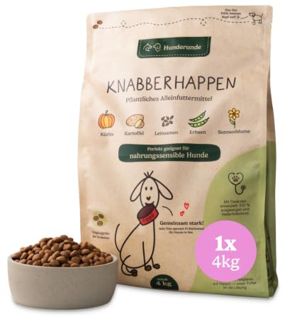 Hunderunde Trockenfutter vegan für Hunde 4kg Knabberhappen