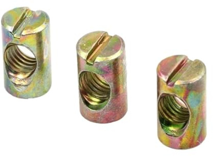 Dadi a barilotto, dado scanalato, 10 pezzi bulloni a barilotto perno a croce con scanalatura for letto o sedia foro orizzontale dado M6 M8 L=11mm-17mm(M6x20mm)