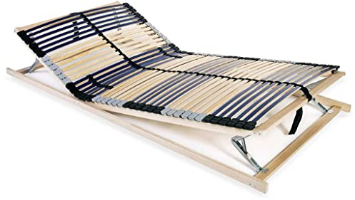 Woonisher Base De Cama Somier con Cabecero Y Pies Ajustables 120x200 Cm, 42 Listones Y 7 Zonas De Confort, Estructura Robusta De Haya, Versatilidad De Posiciones, Dormitorio Matrimonial