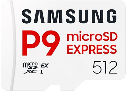 Samsung P9 Express microSD-Express 512 Go, Carte mémoire pour Console de Jeux, Vitesses de Lecture/écriture jusqu'à 800 Mo/s, pour vidéo 4K UHD et appareils Photo, MB-MK256T/WW