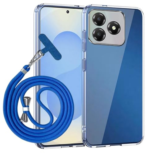 TIANDIMY Silicone Case and Lanyard for Blackview Wave 8,Transparent Shockproof TPU Case,Bumper Phone Case,DustProof,Antiskid Anti-Scratch Phone Cover -M13