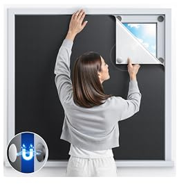 Magnetic Blackout Window Cover with Strong Magnets – 45 x 58 Portable Blackout Curtains for Bedroom, No Drill Black Out Blinds & Temporary Black Out Shades for Windows Film RV Travel Skylight-Blacks