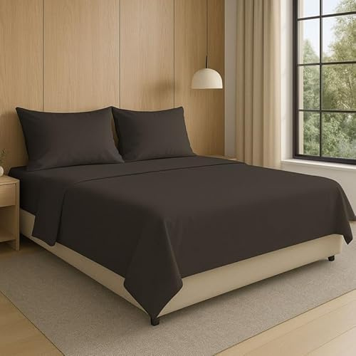 NARCISO - Completo Lenzuola Matrimoniali 4 Pezzi Tinta Unita Embossed, Set Lenzuola Matrimoniali in Microfibra Traspirante ed Anallergica, Biancheria da Letto Made in Italy, Grigio Scuro