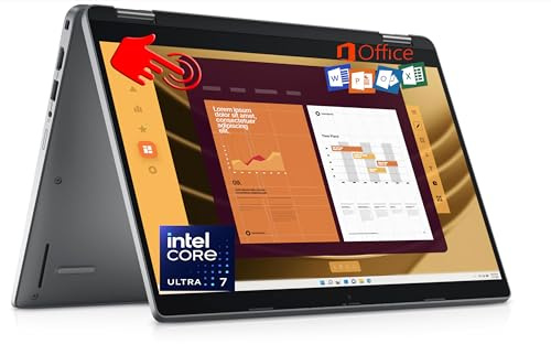 Dell Latitude 5350 13.3 FHD 2-in-1 IPS Touchscreen Laptop – Intel Core Ultra 7 165U, 32GB RAM, 2TB SSD, Windows 11 Pro & Office 24, Backlit Keyboard, Thunderbolt 4, 3-Year Onsite Warranty