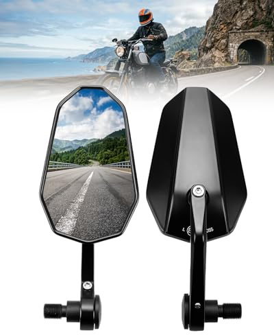 SUPAREE Espejos retrovisores para motocicleta, espejos de manillar aluminio giratorios 360° con pomo tornillo MR16 y homologación E-MARK, compatibles con MT-07, MT-09, MT-10, XSR700