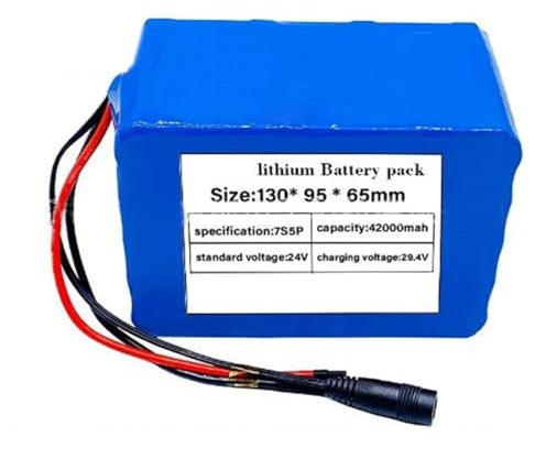 24V 42AH E-Bike Akku Pack Eingebautes BMS 7S5P Wasserdichter Lithium-Akku Für E-Scooter Mit Ladegerät Für 200W 350W 400W E-Bike E Scooter Motor XT60