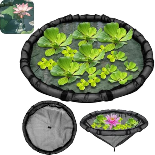 VUKHWX Zitreeqs Schwimmende Pflanzinsel Rund, 60cm Schwimmender Pflanzenschutz Mit Feinmaschiges Netz, Wiederverwendbare Pflanzring Für Gartenteich, Wasserspiele & Fischteich (31 in)