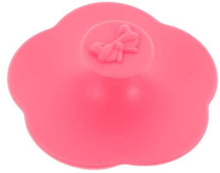 Veemoon Silicone Bath Brush Gentle Touch and Massaging Function, Pink Bow and Flower Shape Design for Scalp Exfoliation and Cradle Cap Scrubbing During Bath Time