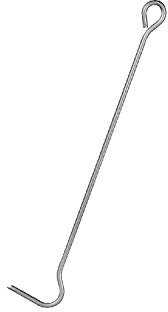 FIREFIX 2096 Plätt- und Feuerhaken mit rundem Auge, Breite 80 mm, Länge 475 mm, unlackierter Stahl