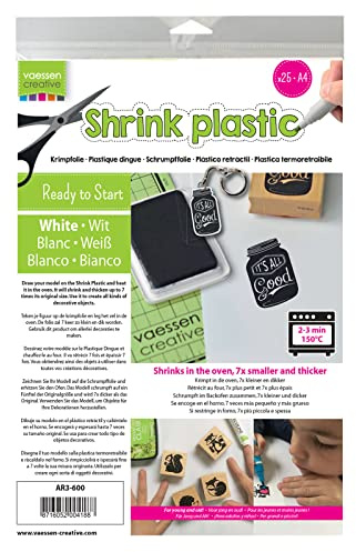 Vaessen Creative Shrink Lámina de Plástico Retráctil, Blanco, A4 (21 x 30 cm)