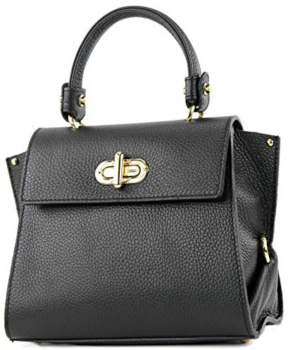 modamoda de T182 Damen Leder Henkeltasche Schultertasche, handmade in Italy