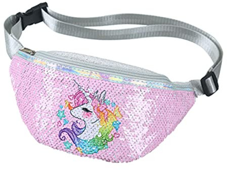 Vohoney Einhorn-Gürteltasche für Kinder - Rosa Einhorn Bauchtasche mit Umhängetasche und Hüfttasche. Einheitsgröße