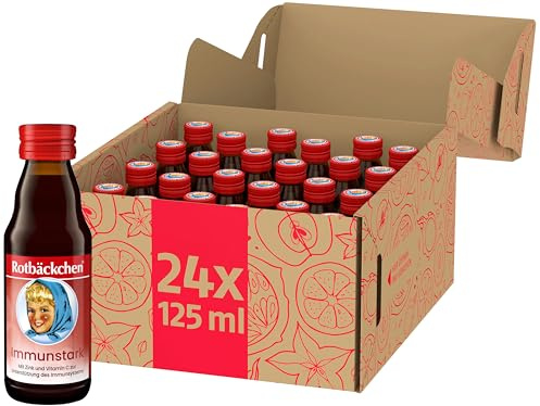 ROTBÄCKCHEN Immunstark MINI 24er Pack (24 x 125 ml) - Mehrfruchtsaft mit Zink und Vitamin C | Mehrfruchtsaft mit Zink und Vitamin C