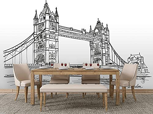 Oedim Fotomural Vinilo Adhesivo Trazos Puente de Londres, Vinilo Adhesivo Decorativo para Habitaciones, decoración para Paredes, Vinilo Adhesivo