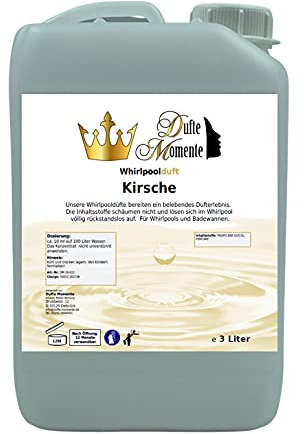 Dufte Momente | Whirlpool Duft Kirsche 3.000ml | mit naturreinen und natürlichen ätherischen Ölen | kein Schaum | vegan und ohne Tierversuche