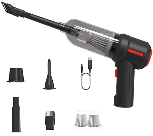 Souffleur poussière électrique 3 en 1, 9000 Pa Air Duster 120W Clavier Aspirateur électrique air comprimé avec batterie 4000 mAh, Mini aspirateur pour PC, ordinateur portable,voiture, appareils bureau