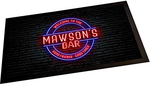 Personalisierte Barläufermatte – Neon Kreis Home Bar Läufer Matte Home Bar Zubehör