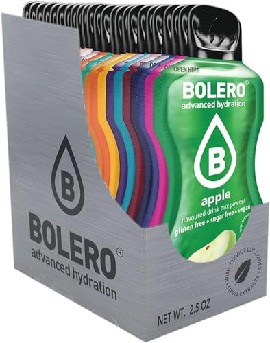 Paquete de presentación Bolero Drinks STICKS MIX 24x3g | Polvo de bebida refrescante sin azúcar endulzado con stevia | Vitamina C | Apto para diabéticos | Saludable para la familia y amigos