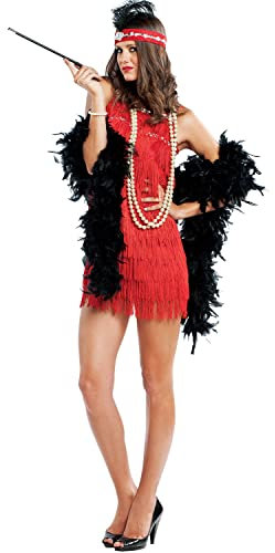 Krause & Sohn Charleston Kostüm Edith Deluxe für Damen Gr. M-L Kleid rot 20er Mottoparty Fasching Karneval (Medium)