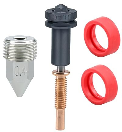 3D Drucker Upgrade Austauschbare Trimetal High Flow Düsen 0.4.Gehärteter Stahl, Kupfer, Titan TC4 kompatibel mit RapidChange REVO Hotends und Extrudern (0.4mm)