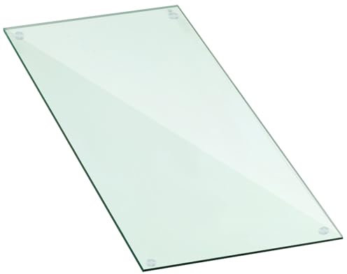Landical 40,6 x 61 cm, rechteckige, transparente Tischplatte aus gehärtetem Glas, 0,95 cm dick, einfache Ecken, transparente gehärtete Oberseite, Terrassentisch, Ersatz mit 10 Anti-Rutsch-Pads für