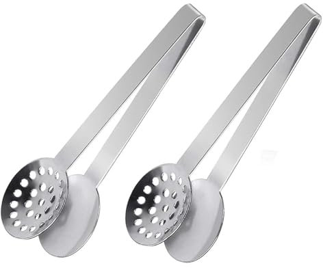 Teebeutelzange aus Edelstahl,2 PCS Teebeutel Squeezer Langer Griff Teebeutel Greifer Teezange Sieb Halter Grip Metall Löffel für Teebeutel Eiswürfel und Zuckerwürfel, CBJ002SB