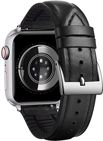 BINLUN Compatibile con Apple Watch Cinturino 45mm 44mm 49mm 42mm 41mm 40mm 38mm Cera Olio Pelle e Silicone Ibrido Cinturino di Ricambio Compatibile con iWatch Ultra SE SE2 Series 9/8/7/6/5/4/3/2/1