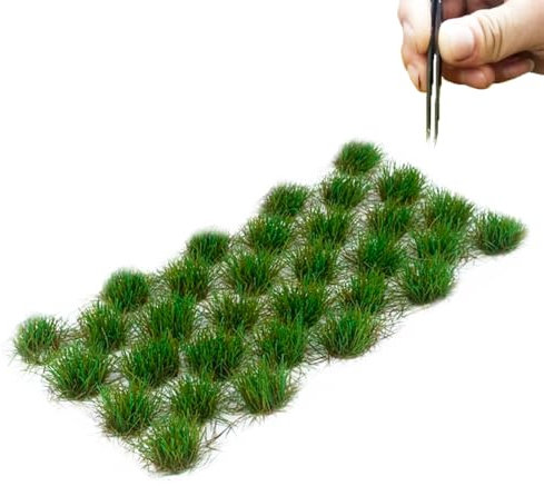 RHQFDM 32 Plantes Modélisme Herbe Statique Tufts Statique Touffes d'herbe Modélisme Décoration Miniature pour Bricolage Train Paysage Gazon Artificiel Gazon Miniature Déco（l'herbe d'été）
