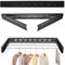 Gemsaya Wäscheständer zur Wandmontage, 100cm Ausziebar Wandtrockner, Edelstahl klappbar Wäschetrockner mit Zwei Zuglaschen, Schwarz Faltbar Wandmontiert Wäscheleine, für Indoor & Outdoor, Balkon