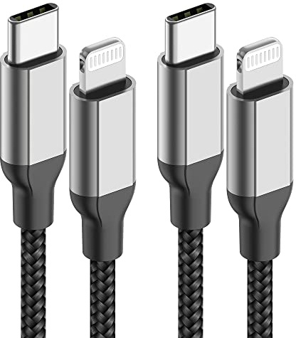Acecene Câble USB C Lightning 1m, 2 Packs Certifié MFi Câble de charge USB C iPhone Power Delivery Câble de charge rapide Lightning pour iPhone 14 13 12 11 Pro Max X XS XR 8 7 6 Plus Mini SE - Noir