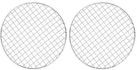 M METERXITY 2-Pack Cooling Rack, 8 Round Stainless Steel Baking Rack for BBQ/Cooking/Roasting/Grilling/Steaming/Drying, Wire Cooling Rack for Baking [Silver]