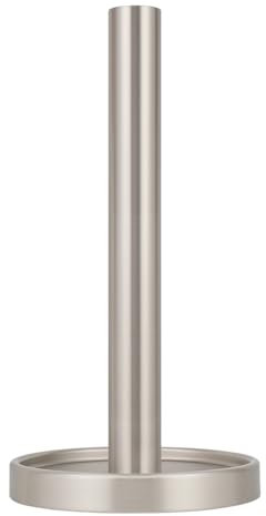 Ivilon Paper Towel Roll Stand - Steady and Easy Tear - Fits All Paper Towel Rolls - Brushed Nickel