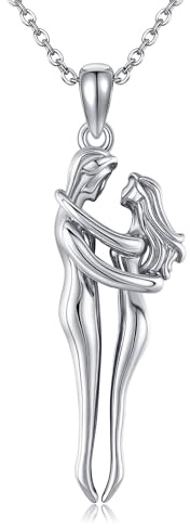 ONEFINITY Collar para abrazos, collar de plata de ley 925 con colgante, joya regalo para mujeres, esposas, novias