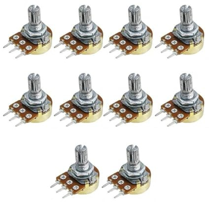 10Pcs WH148 Potentiometer 1K Ohm Variable Resistors 3-Pin 15mm Shaft Single-Joint Linear Potentiometers for Audio Volume Control, Light Dimming, Motor Speed Regulation & DIY Electronics Projects