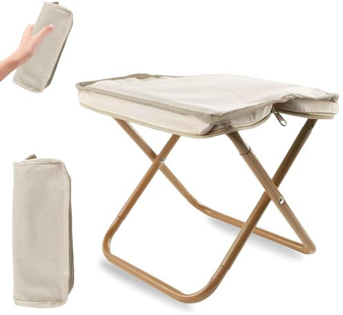 Tragbarer Balkon Hocker, Mini Camping Hocker mit Aufbewahrungsbeutel, Kleiner Tragbarer Klapphocker, Outdoor Angelhocker, Leicht Klapphocker, Faltbar Gartenhocker, für Camping, Angeln