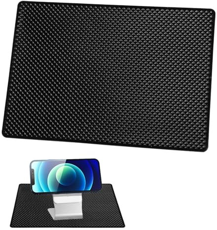 Non Slip Car Dashboard Holder Mat Ultra-Thin Friction Mount Grip Sticky Pad Silicon Multifunctional Fixate Mat for Sat Nav TomTom Garmin Navman Mio GPS Detector Phone Keys Sunglasses Mirrors Coins