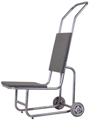 Chariot de chaise empilable avec design push-style, peut contenir 12 chaises pour un transport et un rangement faciles, idéal pour les événements, banquets et fêtes