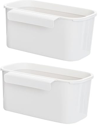 BESTOYARD Pattumiera Multiuso Da Appendere All'armadietto Cucina in Plastica Pp Bianca, Contenitore Sospeso Per Raccolta Rifiuti Domestici, Set 2 Pezzi Per Cucina e Bagno