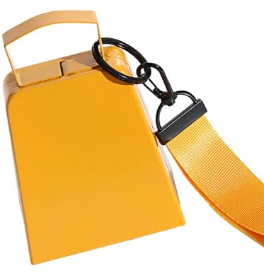 Lasting Cheer Kuhglocke, 10,2 cm, große Belastung, rostfreie Beschichtung, Sportspiel, Aktivität, Jubelzubehör mit sicherem Handgelenkseil, Anfeuerglocken mit Gurt