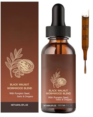 Mezcla de ajenjo de nogal negro - Líquido de clavo de ajenjo de nogal negro - Semilla de calabaza, aceite de orégano-apoyo inmunológico y digestivo (2FL.0Z),2Pcs