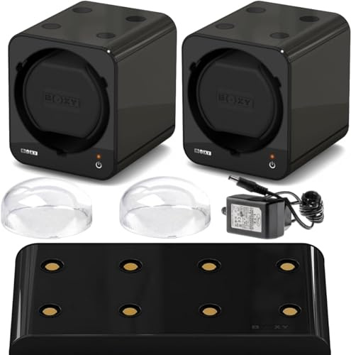 Official Beco Boxy Fancy Uhrenbeweger ALL BLACK DOUBLE MED für 2 Uhren - aus der Kollektion 2025