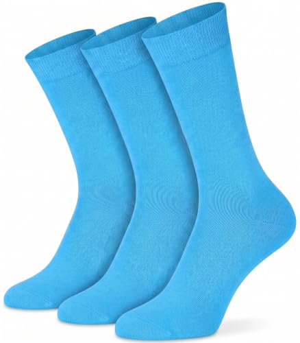 Mysocks unisex 3 par vanliga strumpor, Turkos, 41-45 EU